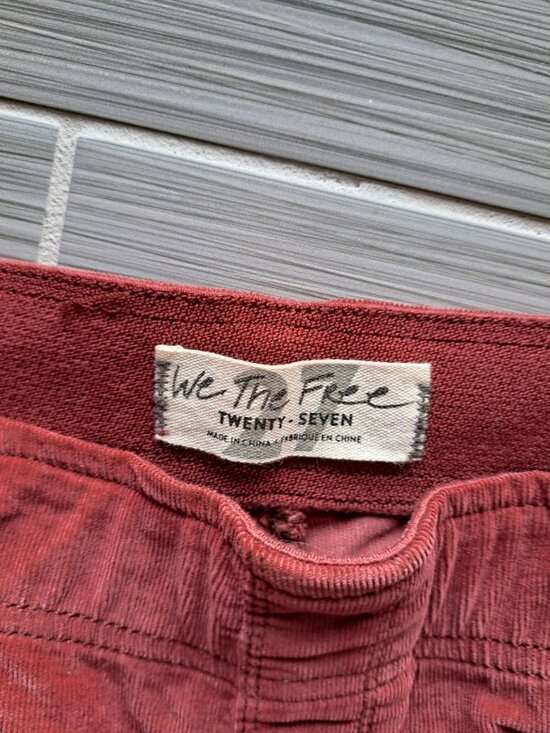 We The Free Rust Brown Flare Corduroy Pants Womens Size 27 Made Pull On Boho - Picture 2 of 12